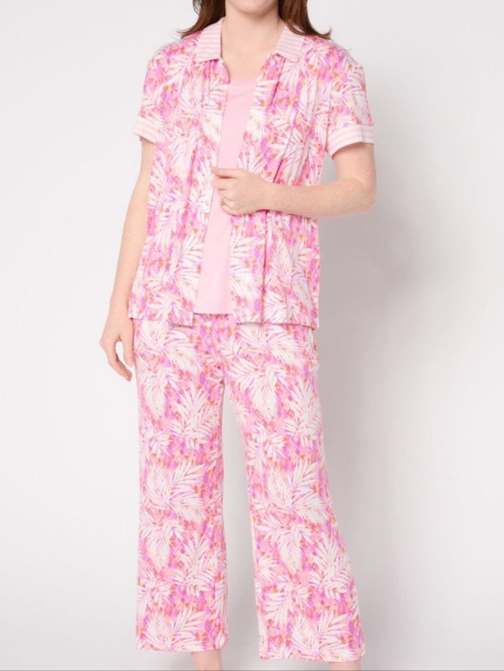 Muk Luks Boho Palm 3 Piece Pajama Set